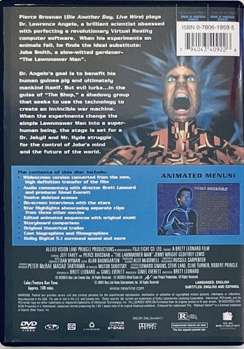 The Lawnmower Man (DVD, 1997) w/ Insert Sci-Fi Horror Newline OOP *GR2 image 1