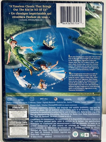 Peter Pan (DVD, 1953) Adventure/Animation Walt Disney En/Fr/Sp Brand NEW*GR1 image 1