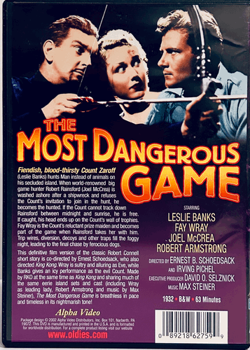 Most Dangerous Game (DVD, 1932) w/ Booklet Joel McCrea Horror/Adventure Alpha image 2