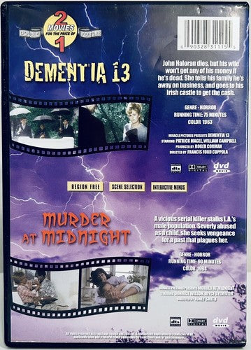 Francis Ford Coppola’s Dementia 13/Murder At Midnight (DVD) Horror Classics*GR1 image 1