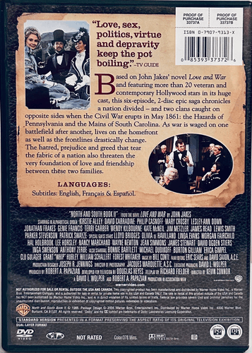 North & South (DVD 1986) Book 2 "Love and War" 2-Disc Set WB Mini Seriesi image 1