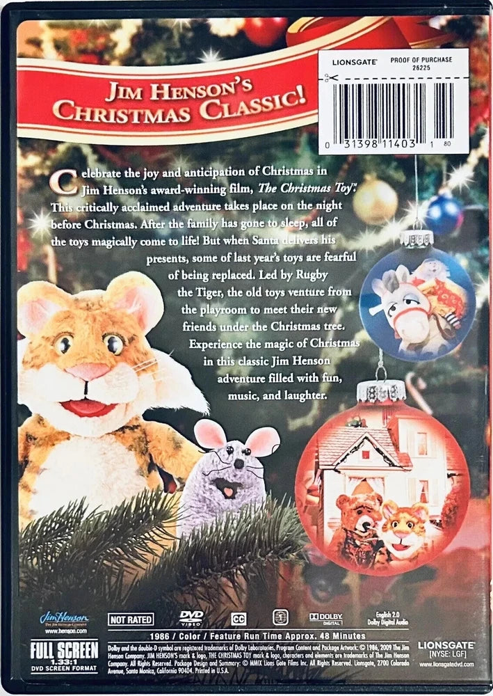 Jim Henson's THE CHRISTMAS TOY (DVD, 1986) Kids Family Holiday Rare OOP *GR1 image 1