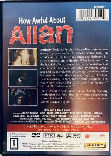 *How Awful About Allan (DVD, 2005) Anthony Perkins Horror Thriller 1970 TV movie image 1