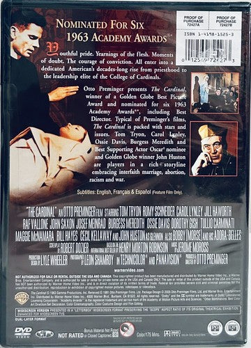 Otto Preminger's The CARDINAL (DVD, 1963) Tom Tryon John Huston Drama/War NEW image 1