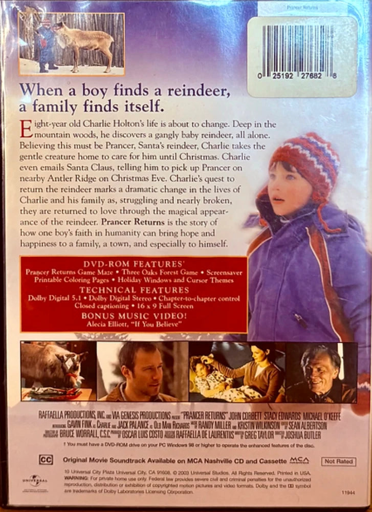 Prancer Returns (DVD 2003) Christmas Universal *NW1 image 1