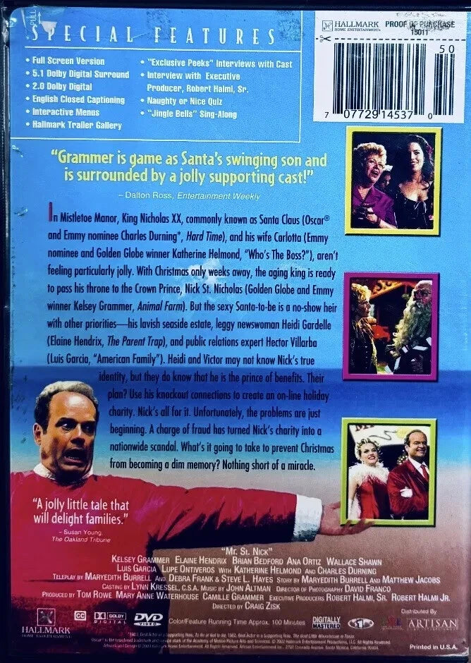 Mr. St. Nick (DVD 2004) Hallmark Christmas Movie Artisan Kelsey Grammer OOP image 1