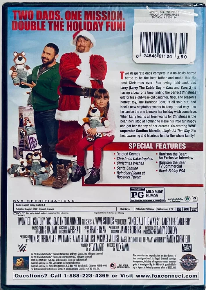 Jingle All the Way 2 (DVD, 2014) Comedy/Family Christmas Fox WWE Brand NEW*001 image 1