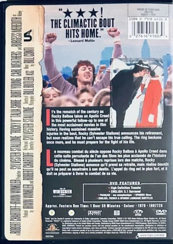 Rocky II (DVD, 2005) Widescreen Sylvester Stallone 1979 Sport/Action MGM*WM1 image 1