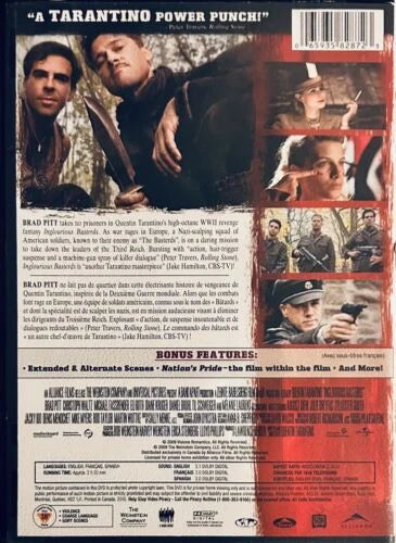 Inglourious Basterds (DVD, 2009) Brad Pitt Quentin Tarantino War En/Fr/Sp *GR1 image 1