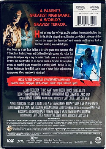 It Lives Again” & “Its Alive III : Island of the Alive” (DVD, 2004) Horror*GR1 image 1