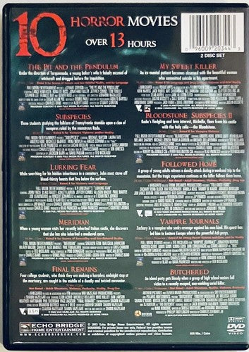 10 Horror Movies The Pit and the Pendulum DVD Horror 2 Disc Set Echo Bridge *GR1 image 1