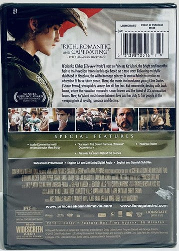 Princess Kaiulani (DVD 2010) Q'Orianka Kilcher Drama/History Lionsgate Brand NEW image 2