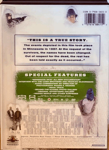Fargo (DVD 2003) w/ Slipcover/Insert Special Edition MGM Thriller 1996 En/Fr *NW image 1