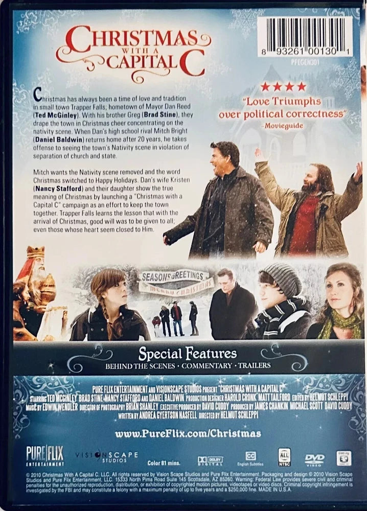 Christmas with a Capital C (DVD, 2011) w/ Insert Pure Flix Daniel Baldwin image 1