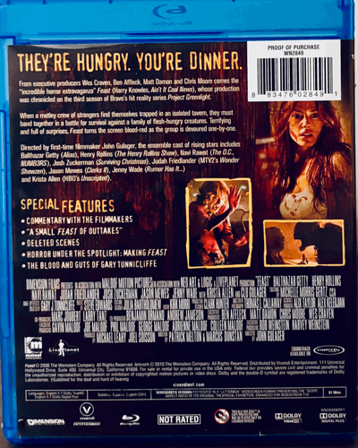 Feast (Blu-ray, 2005) VG Horror/Comedy Wes Craven Dimension Films OOP*MA1 image 1