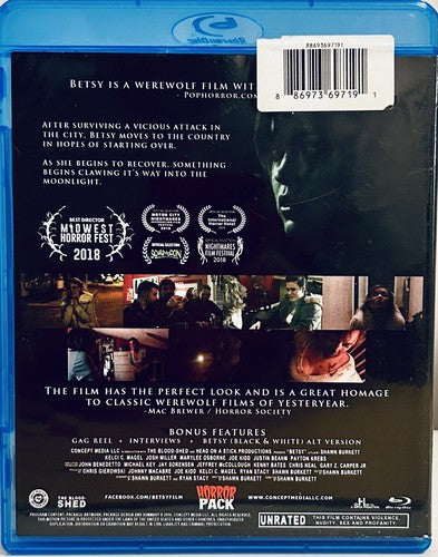 Betsy (Blu-Ray) HorrorPack #51 Limited Edition Unrated Horror/Werewolves OOP*GR1 image 2