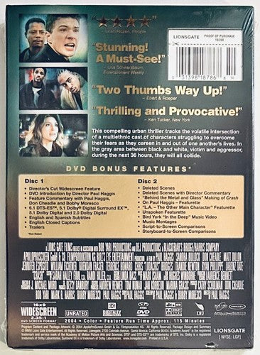 Crash (DVD 2004) 2-Disc Director's Cut Crime/Thriller w/ Slipcover Brane NEW*GR1 image 3
