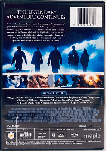 Highlander The Source (DVD 2007) Action/Adventure Adrian Paul Lionsgate OOP image 1