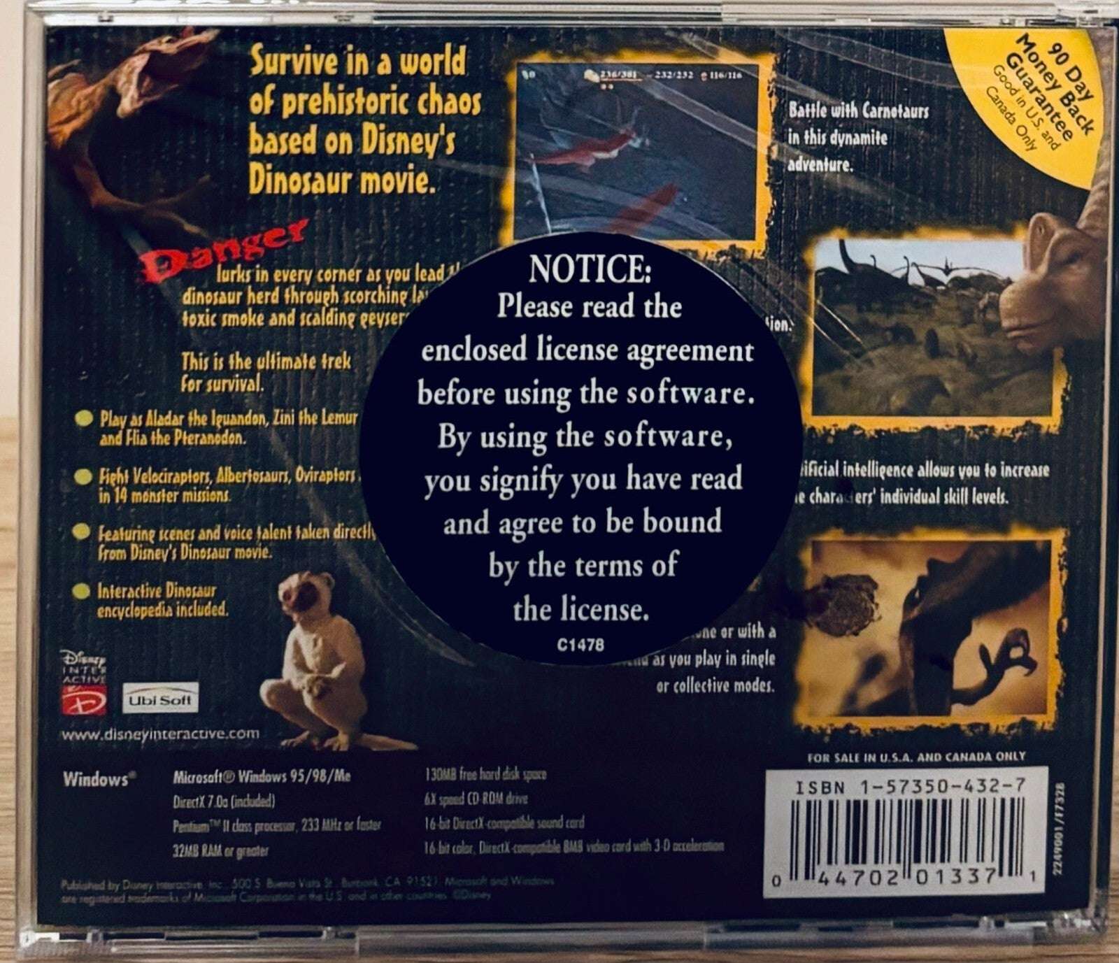Disney's Dinosaur Action (PC Game, 2002) Jewel Case Brand NEW*MA1 image 1