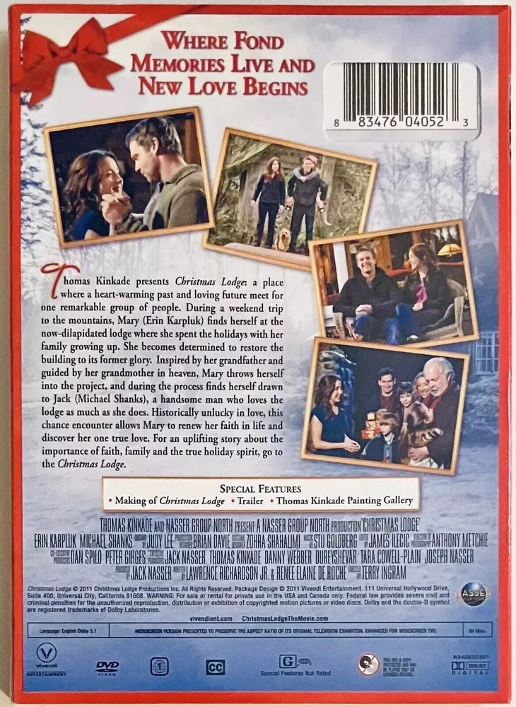 Thomas Kinkade Presents - Christmas Lodge (DVD 2011) w/ Slipcover Brand NEW image 1