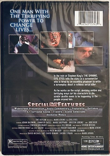 Evil Eyes (DVD, 2004) The Asylum Adam Baldwin Horror Brand NEW *A11 image 1