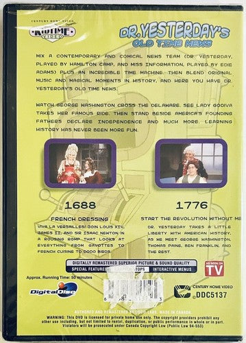 Dr. Yesterday's Old Time News 1688/1776 (DVD) Kidtime Video, Digital Disc NEW image 1