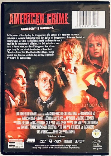American Crime (DVD, 2004) Kip Pardue, Thriller Lionsgate OOP *NE1 image 1