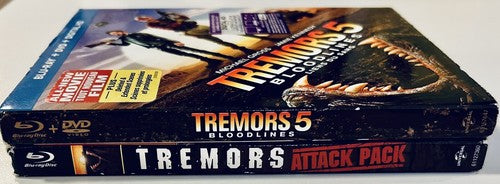 Tremors Attack Pack & Tremors 5 Bloodlines Blu-Ray Lot w/ OOP Slipcovers Horror image 1
