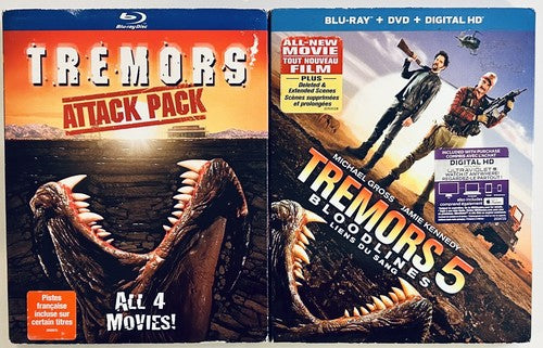 Tremors Attack Pack & Tremors 5 Bloodlines Blu-Ray Lot w/ OOP Slipcovers Horror image 0