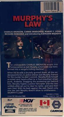 Murphy’s Law (VHS, 1989) Cannon Media Charles Bronson Action Brand NEW image 2