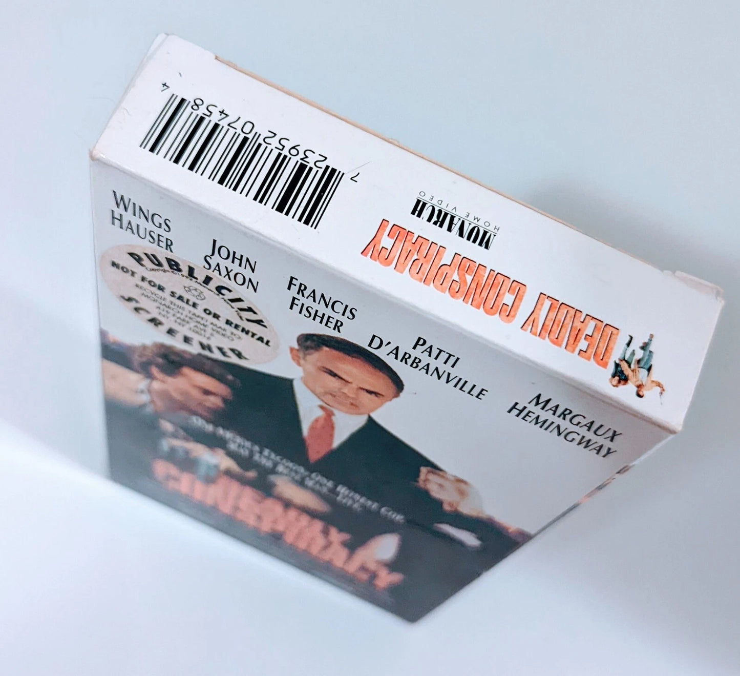 Deadly Conspiracy VHS SCREENER John Saxon ULTRA RARE + Plastic VHS PROTECTOR image 1