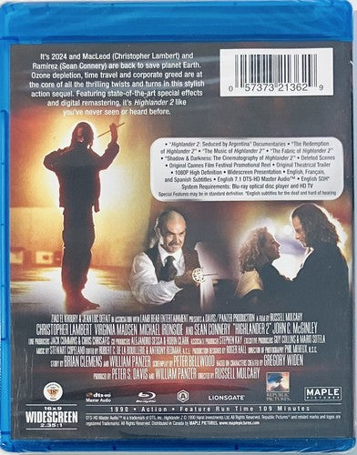 Highlander 2 (Blu-ray, 2010) Lionsgate Sci-Fi Action RARE OOP Brand NEW *GR3 image 1