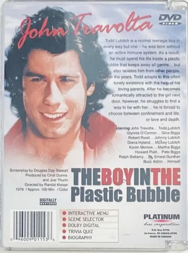 The Boy in the Plastic Bubble (DVD 1976) Platinum Disc Corporation Cult TV Movie image 1