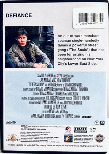 Defiance (DVD-R, 1980) MGM Fox Orion Action/Crime Rare OOP*BF1 image 2