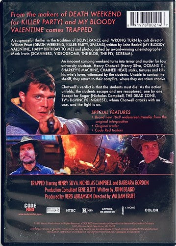 Trapped (DVD 1982) Code Red Thriller [aka. Killer Instinct] Thriller OOP *BF1 image 2