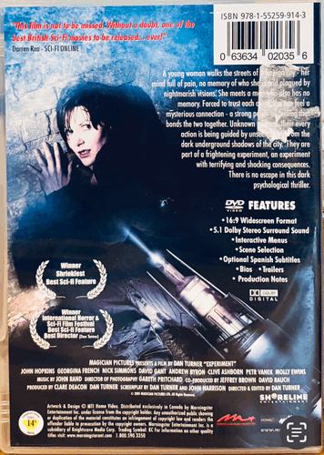 Experiment (DVD, 2005) Thriller John Hopkins Sci-Fi/Thriller OOP*GR1 image 1