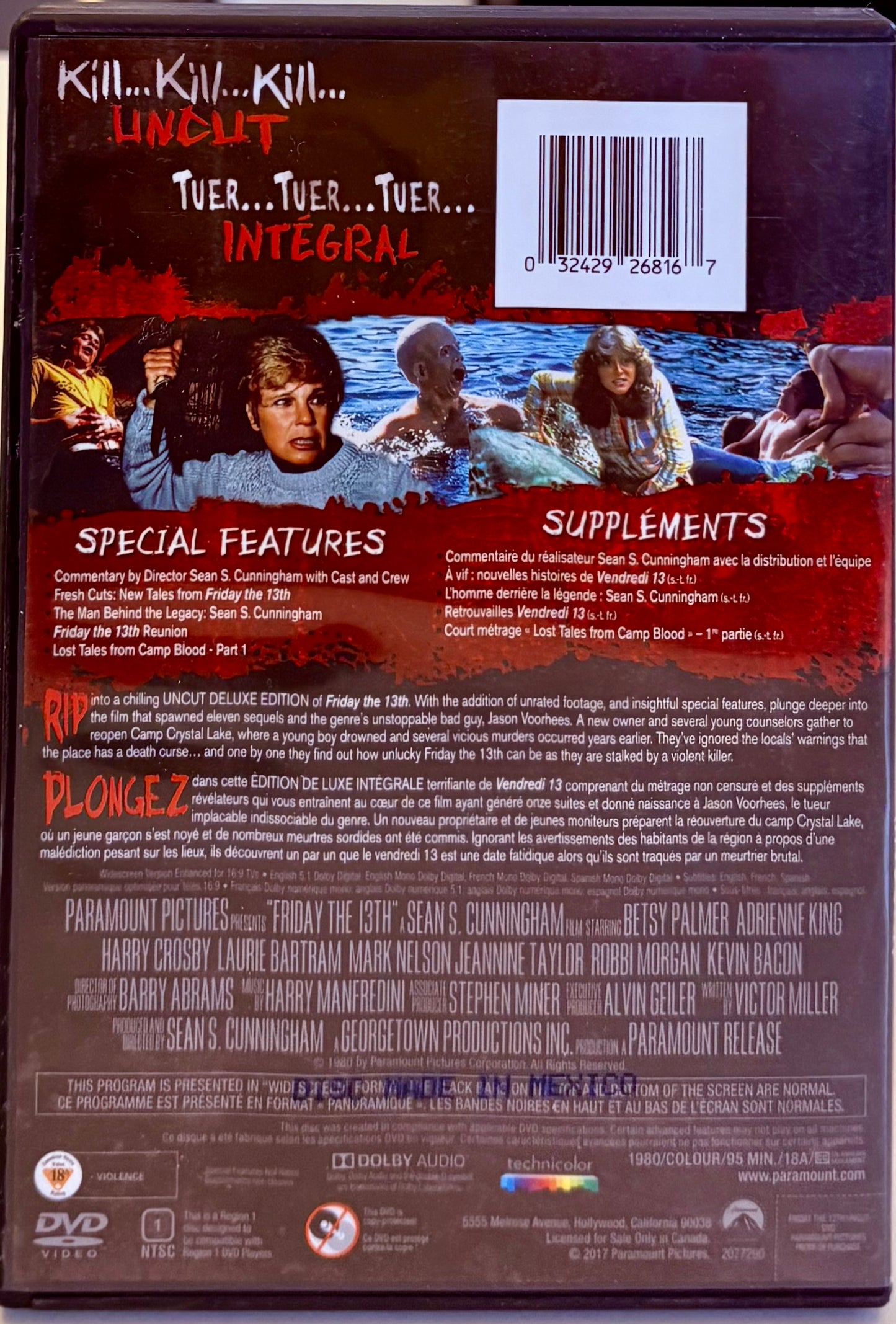 Friday the 13th (DVD, 1980) Horror/Slasher Uncut