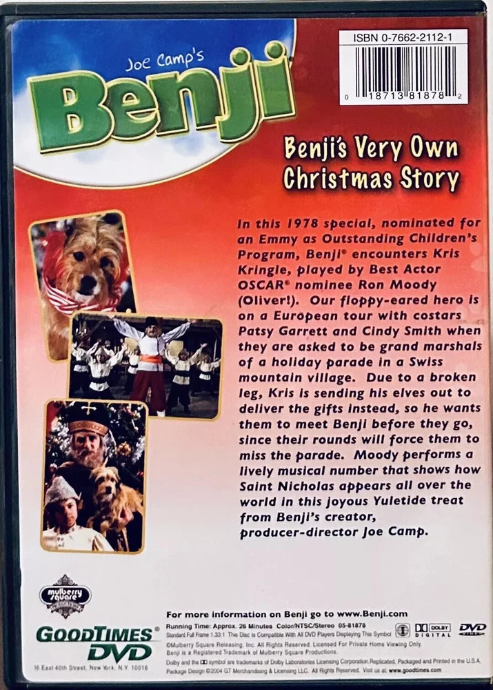Benji's Very Own Christmas Story - (DVD 1978) Family/TV Movie GoodTimes *MA1 image 1