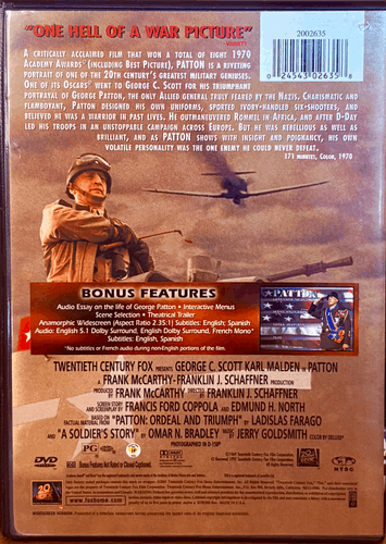 Patton (DVD 1997) w/ Insert Fox War Classics George C. Scott EN/FR*NW1 image 1