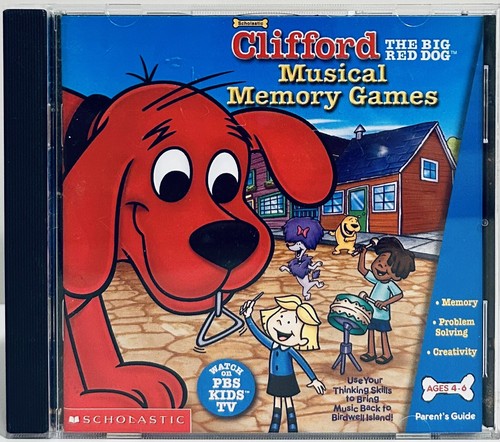 Scholastic Clifford The Big Red Dog Musical Memory Game (PC/Mac 2002) PBS*GR1 image 0