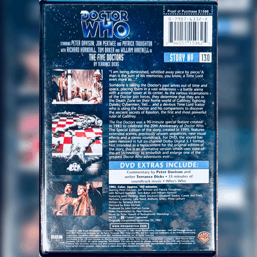 Doctor Who: The Five Doctors (DVD) Special Edition Sci-Fi w/ Insert BBC *GR1 image 2