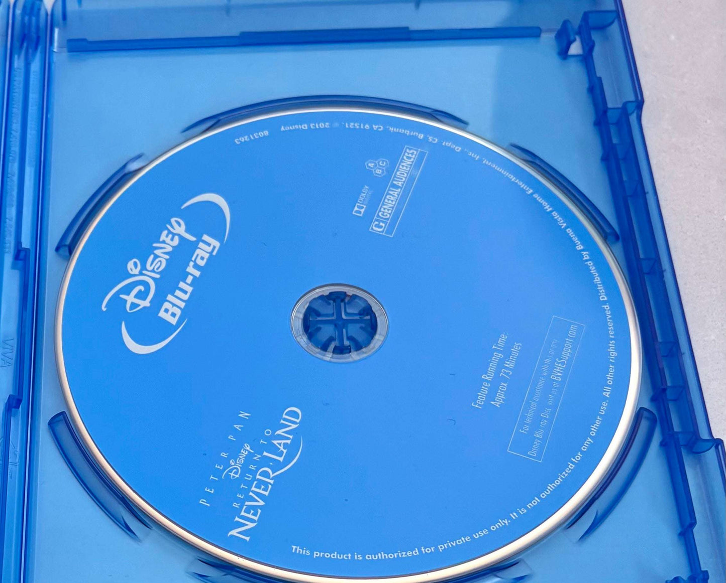 Peter Pan Return to Never Land (Blu-ray ONLY, 2013) Disney Animation w/ Slipcover En/Fr/Sp