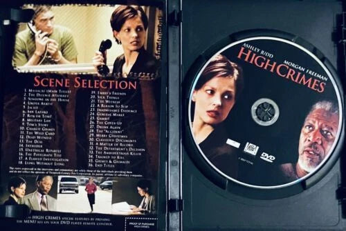 High Crimes (DVD, 2002) w/ Insert Morgan Freeman, Ashley Judd En/Fr/Sp *GR1 image 2