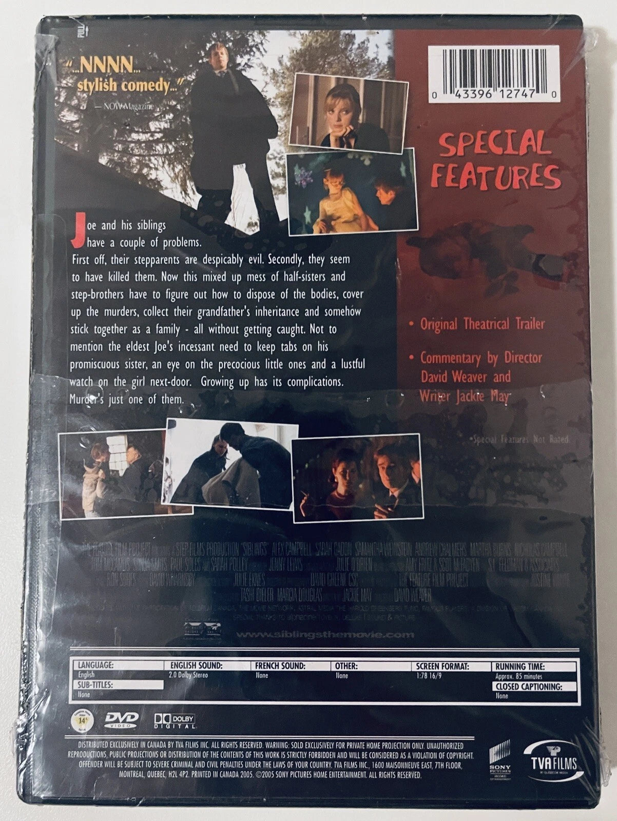 Siblings (DVD, 2005) Dark Comedy Sarah Gadon Alex Campbell BRAND New RARE OOP image 1