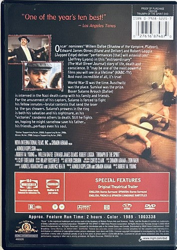 Triumph Of The Spirit (DVD, 2002) w/ Insert Willem Dafoe 1989 MGM Video En/Sp image 2