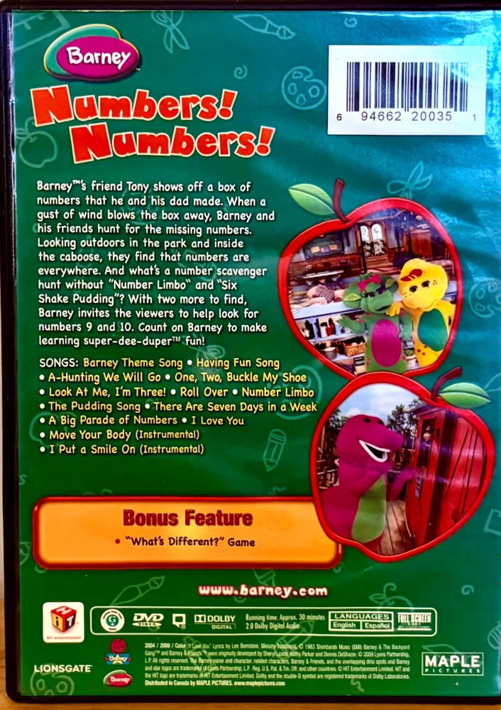 Barney Numbers! Numbers! (DVD, 2004) Children Hit Entertainment*NW1 image 1