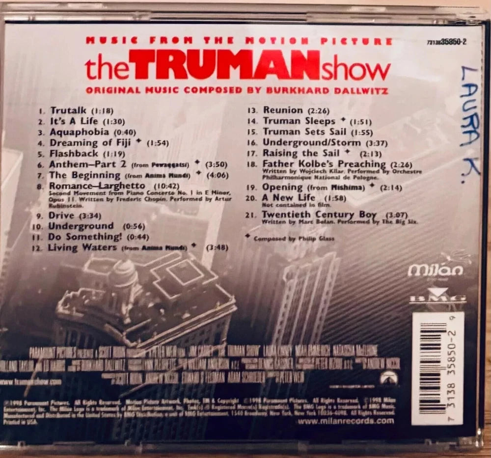 The Truman Show: Music From The Motion Picture (CD 1998) Paramount Soundtrack image 1
