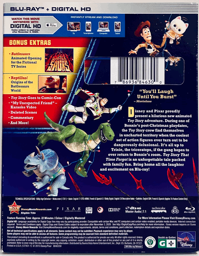 Toy Story That Time Forgot (Blu-ray/DVD 2014) Disney Pixar Movie En/Fr/Sp*001 image 3