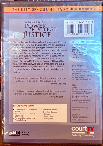Dominick Dunne’s Power Privilege and Justice (2 DVDs, 2004) CourtTV Brand NEW *N image 1