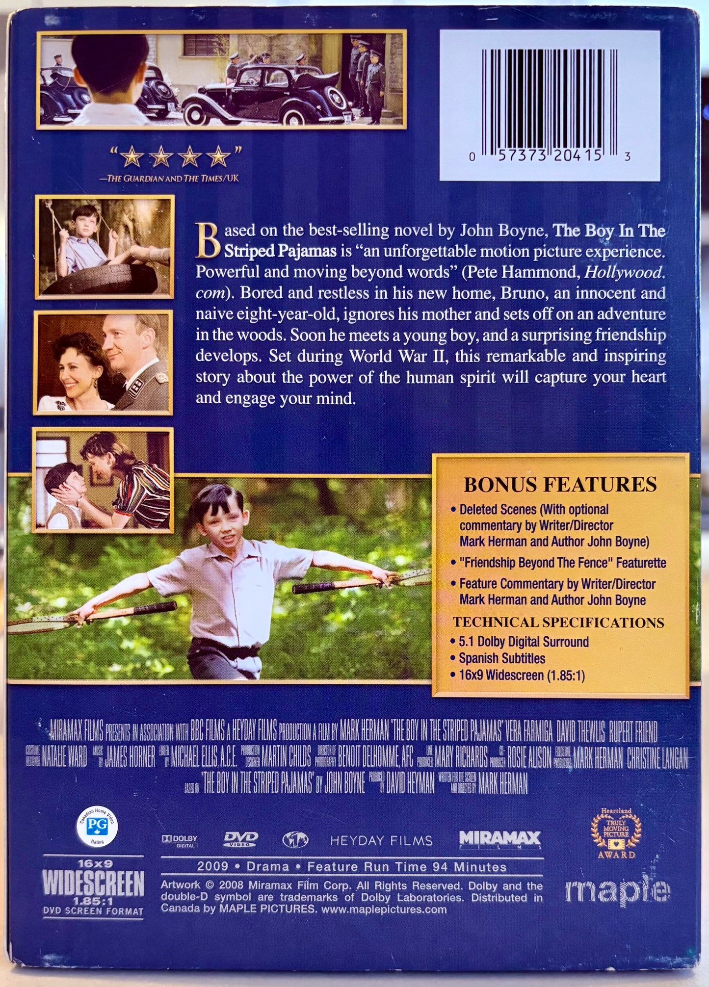 The Boy In The Striped Pajamas (DVD, 2009) Drama/War w/ Slipcover